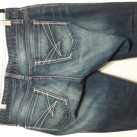ADA CINCH Mid Rise Relaxed Boot Cut Cheveron-Inspired Style Denim Jean/Size 11 - Picture 5 of 11